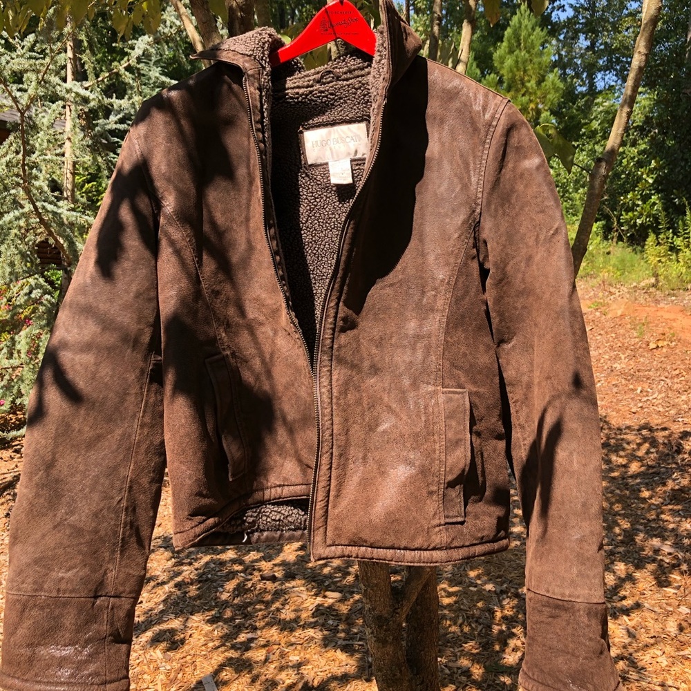 Vintage brown leather coat